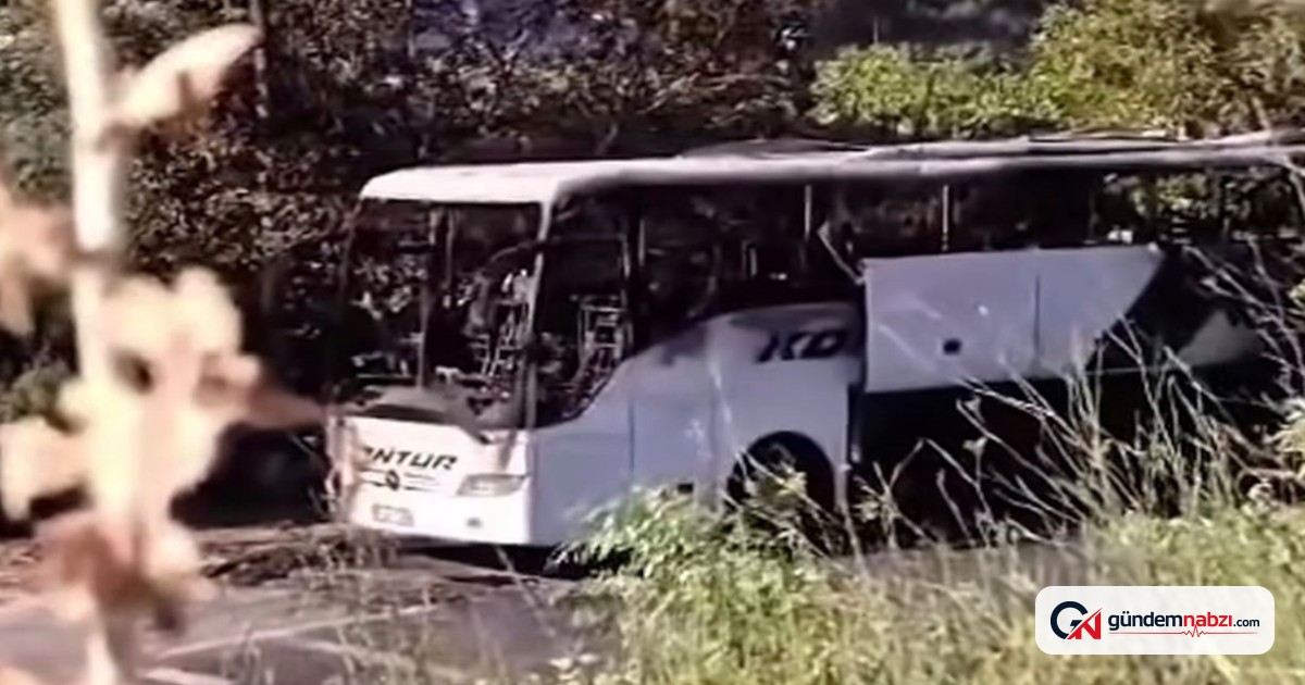 Mersin'de seyir halindeki yolcu otobüsü yandı