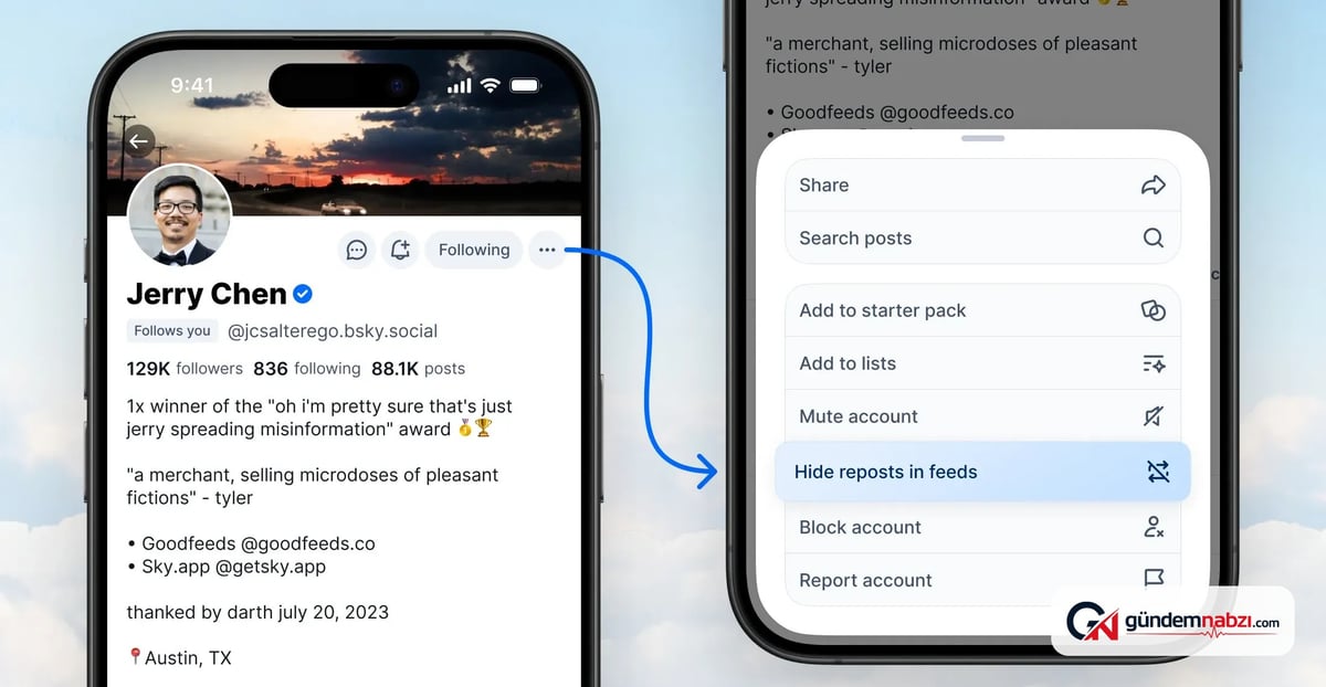 Bluesky'dan kullanıcılar için yeni yeniden gönderi gizleme özelliği