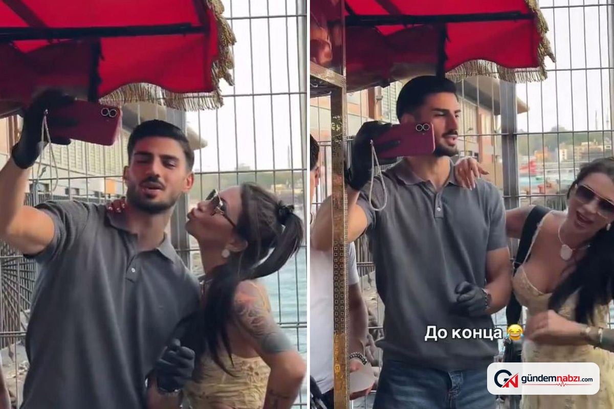 Yakışıklı mısırcıyı zorla öpmeye çalışan turist