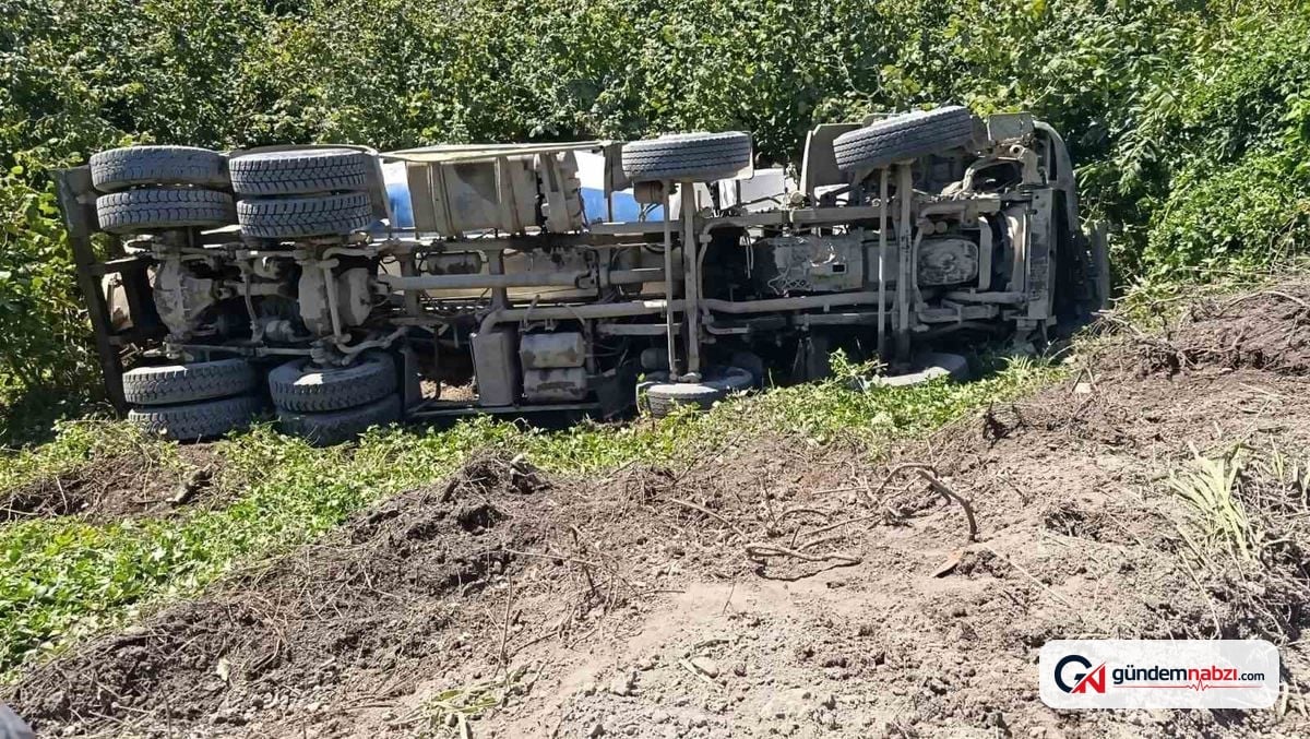Alaplı'da beton mikseri şarampole uçtu: 1 yaralı