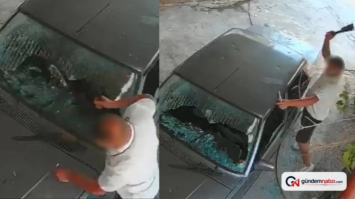 Mersin'de eski sevgilisinin aracını satırla parçaladı