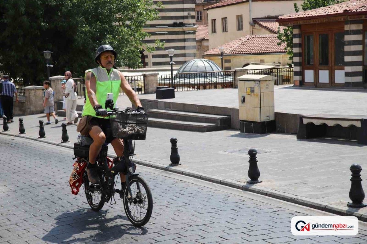 Antalya'dan yola çıkan Mehmet Hazar, bisikletle Gaziantep'e ulaştı