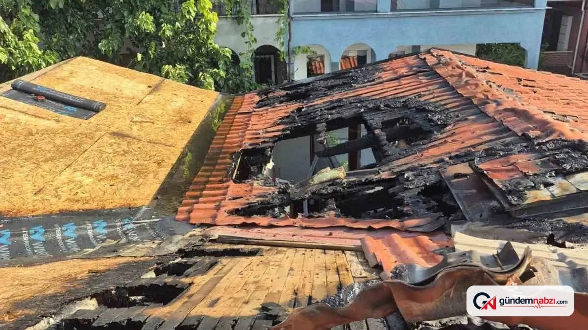 Kocaeli'de çatı tadilatı yangını çıkardı