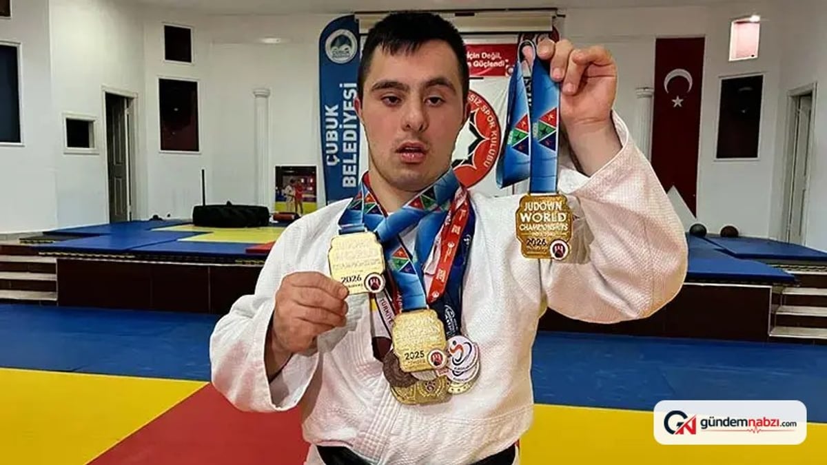 Ankara'da down sendromlu Ahmet Ünal judoda dünya şampiyonu oldu