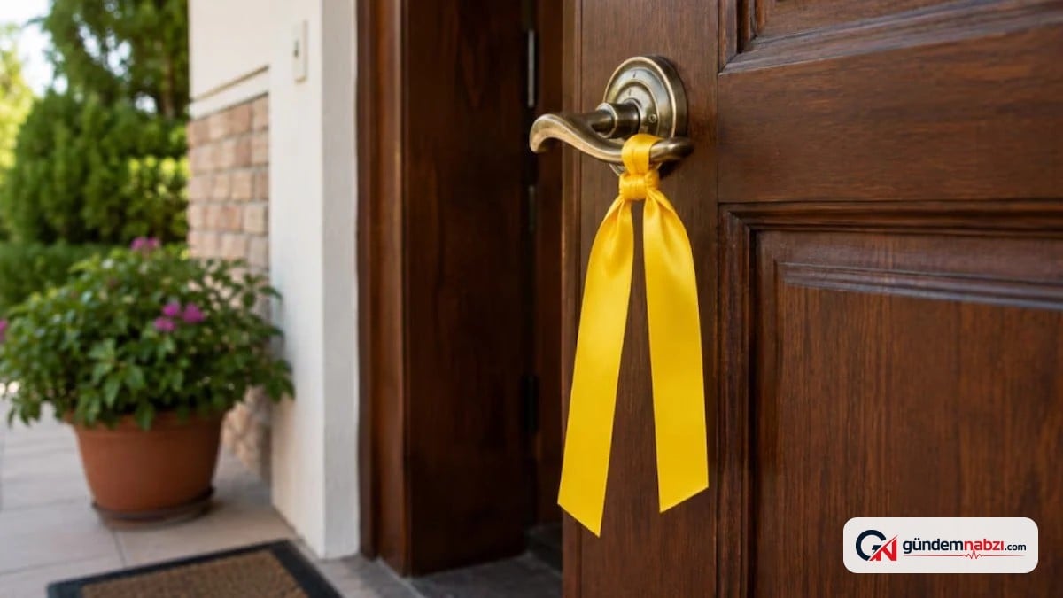Feng Shui akımıyla kapı kollarına sarı kurdele bağlanıyor