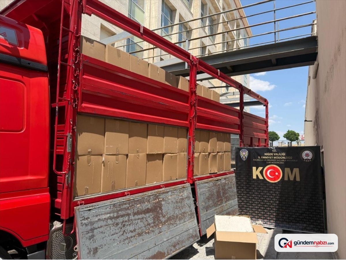 Niğde'de düzenlenen operasyonda 7,5 milyon makaron ele geçirildi