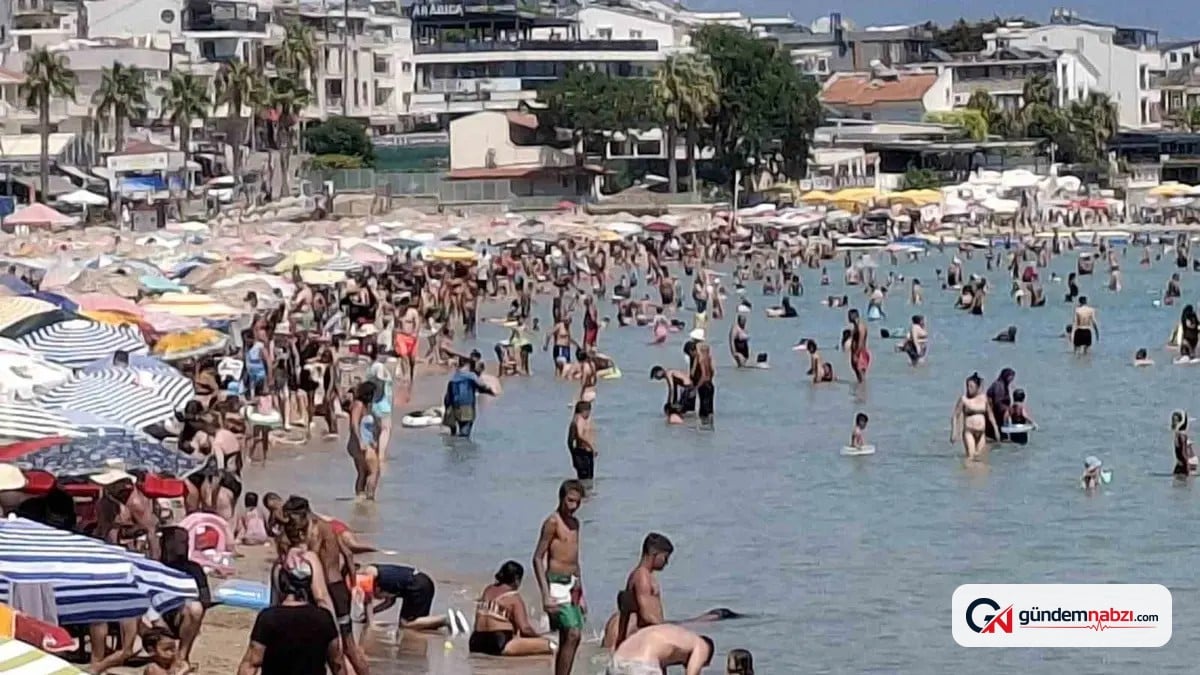 Aydın Didim'de Sıcak havada plajlar dolup taşıyor