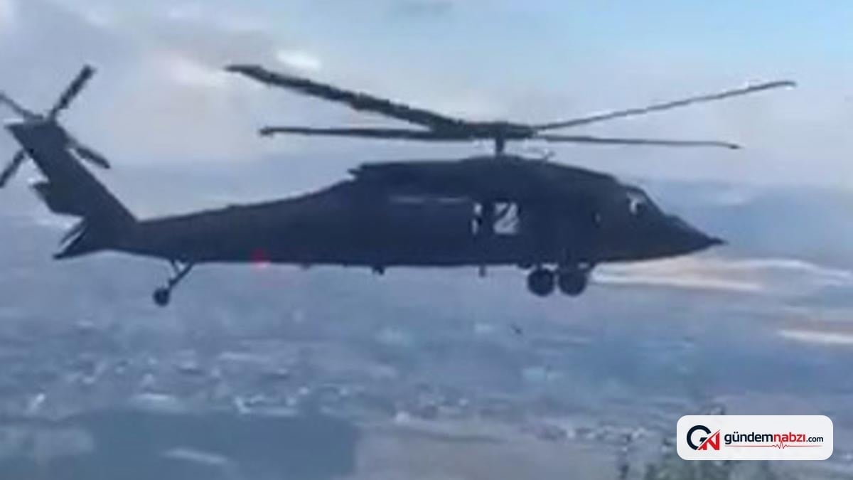 Kayalıklardan düşen kadın askeri helikopterle kurtarıldı