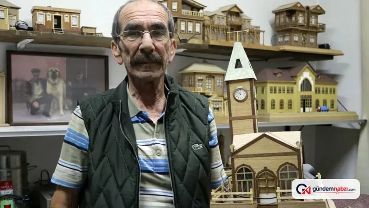 Kayseri'de 72 yaşındaki usta tarihi yapıların minyatürünü yapıyor