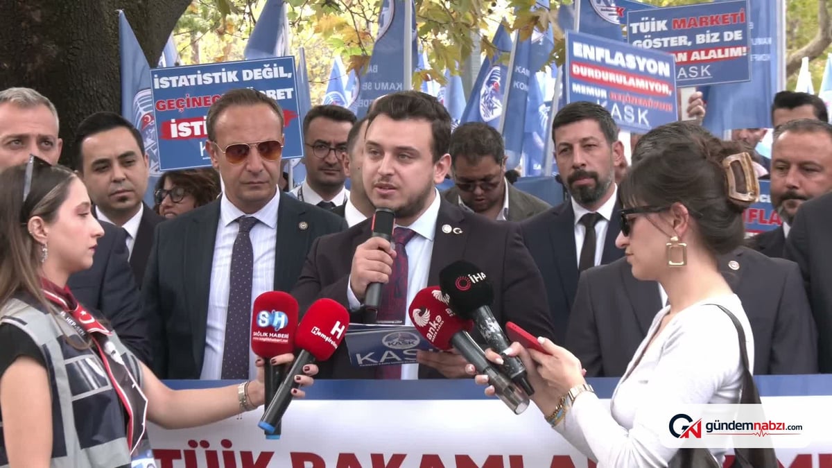 KASK üyeleri TÜİK önünde eylem yaptı