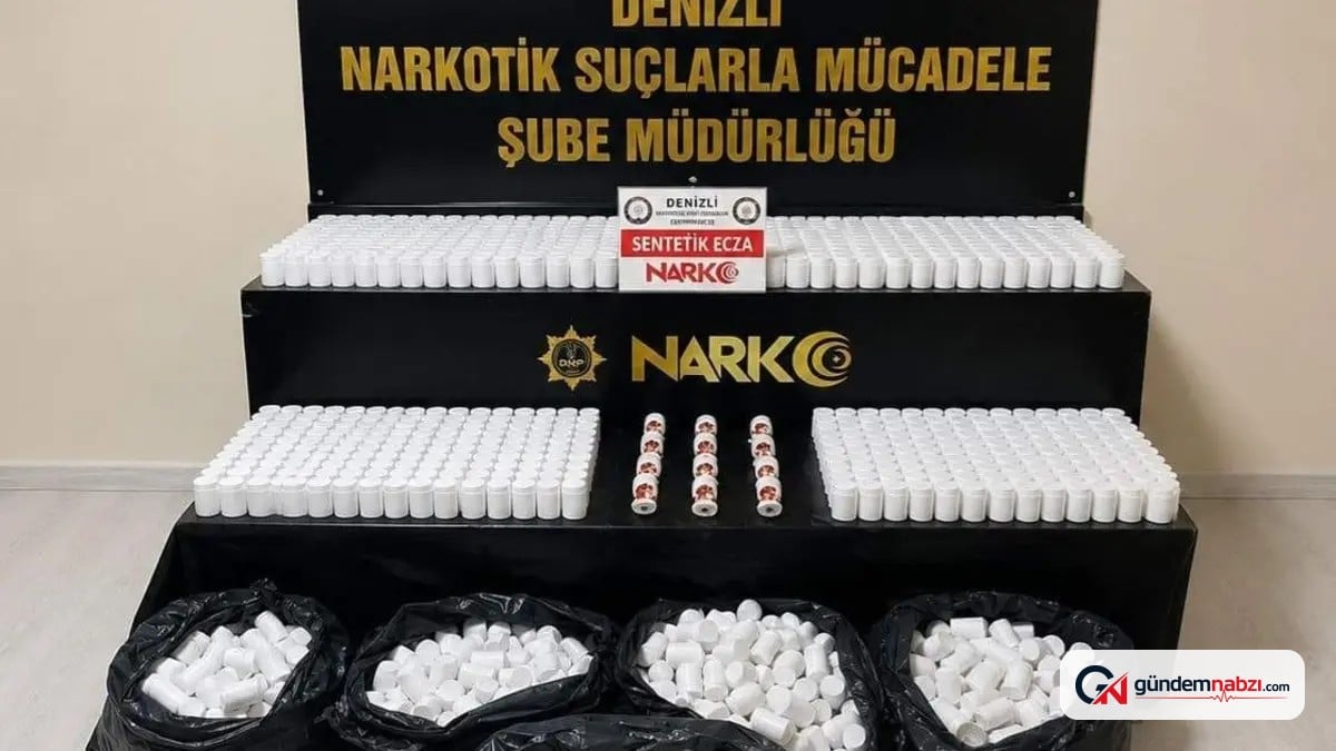 Denizli’de 104 bin sentetik hapla yakalanan 4 şüpheli tutuklandı