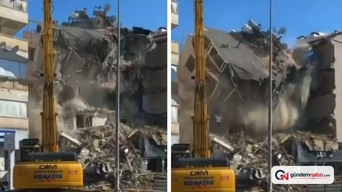 Kuşadası'nda yıkım sırasında 5 katlı bina çöktü