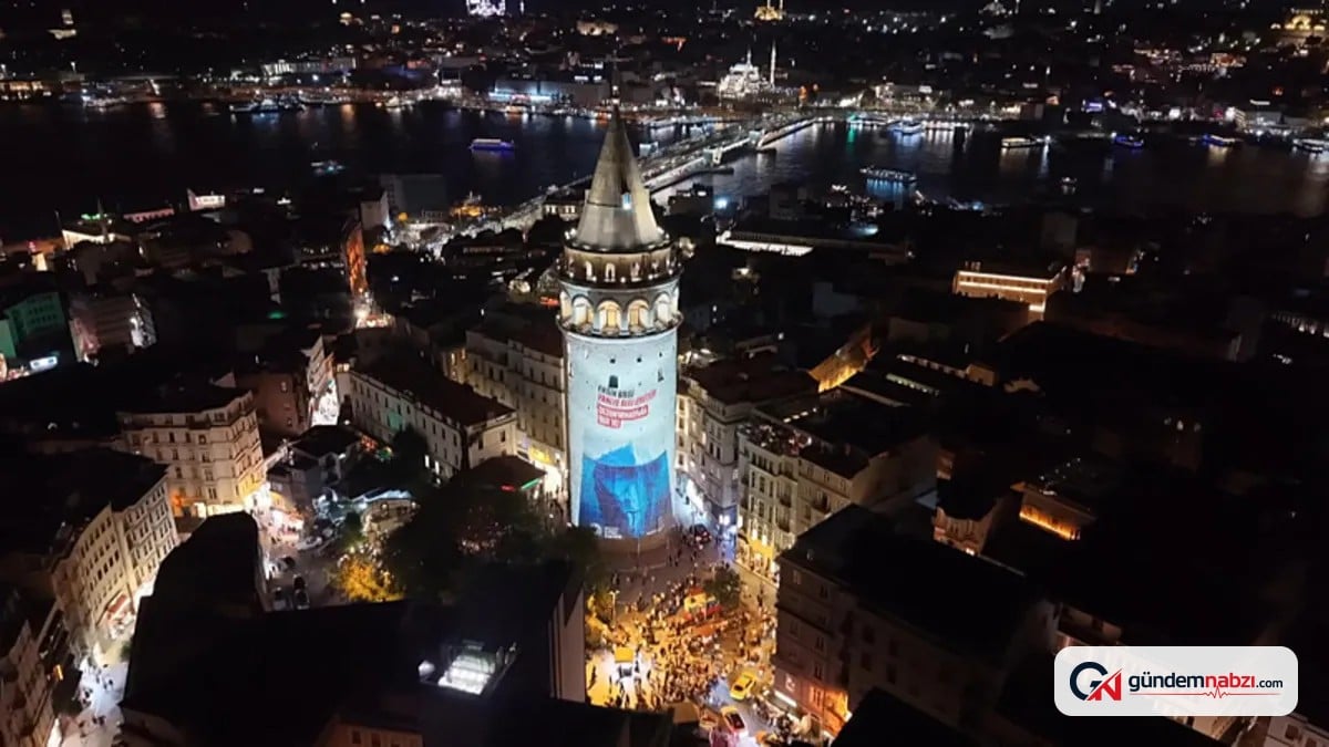 Galata Kulesi'ne dezenformasyonla mücadele mesajları yansıtıldı