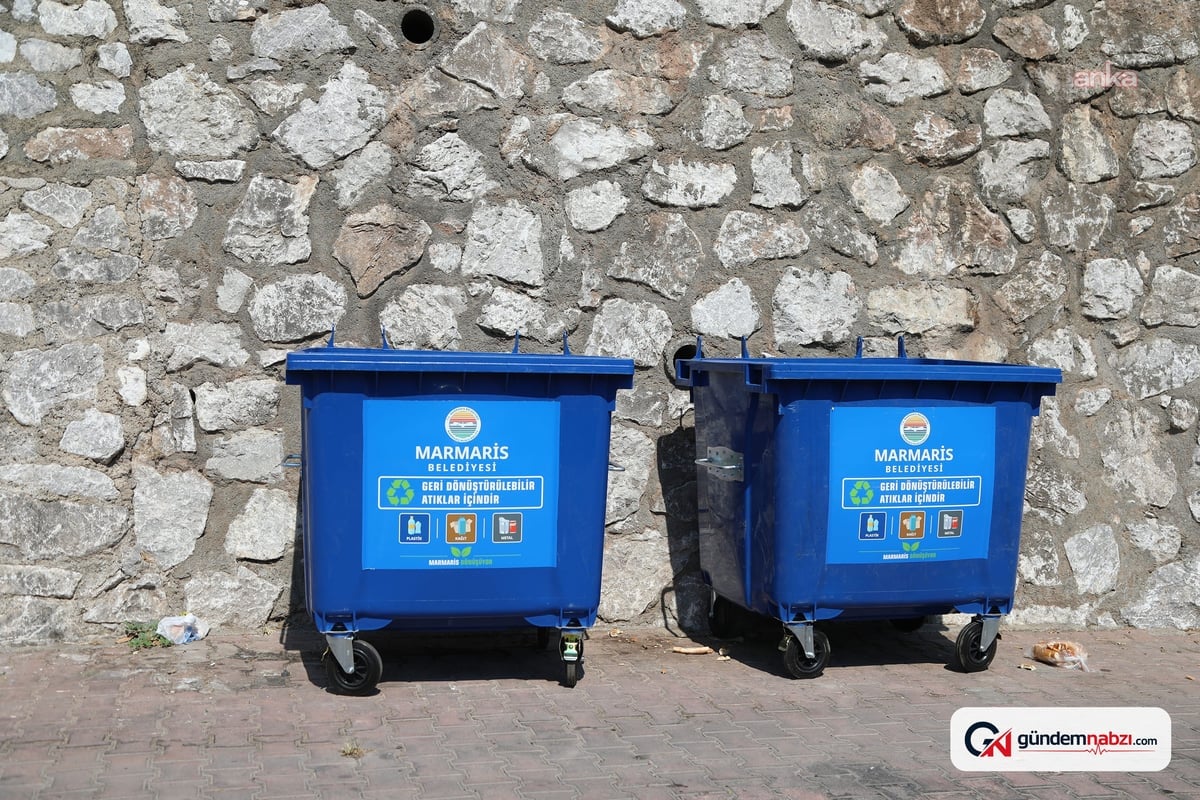 Muğla Marmaris’te geri dönüşüm atıkları mavi konteynerlerde toplanacak