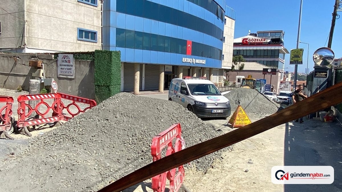 Eyüpsultan'da İSKİ çalışması sırasında doğal gaz borusu patladı