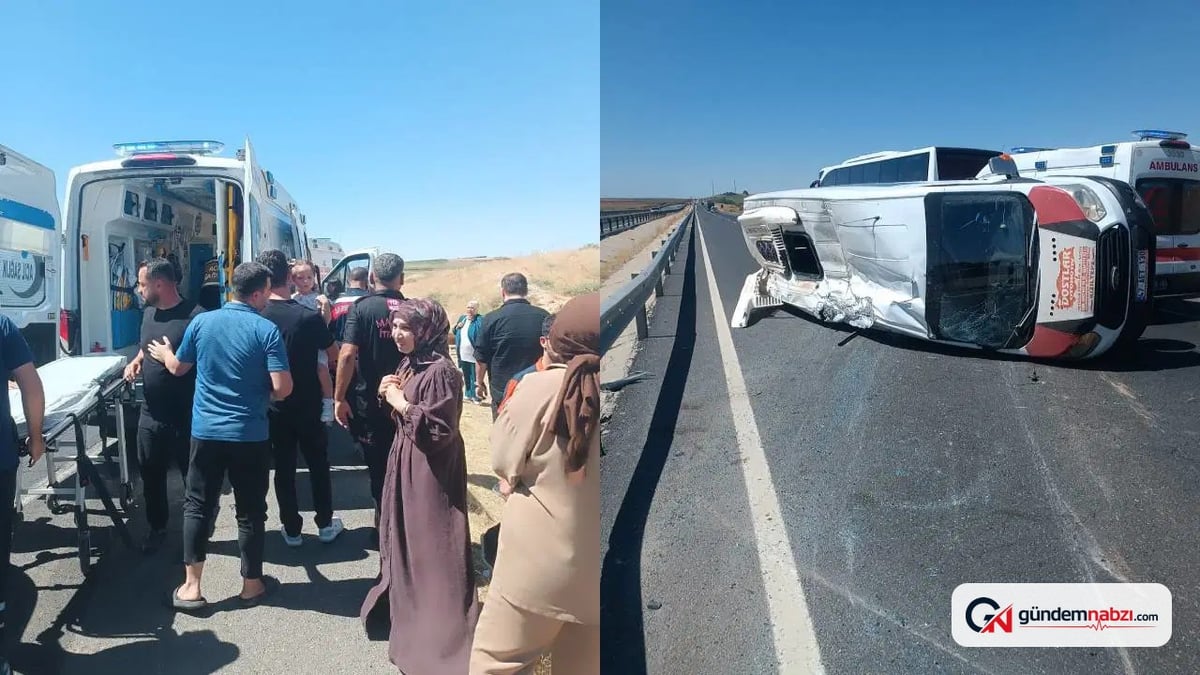 Mardin'de minibüs devrildi, 13 öğrenci yaralandı
