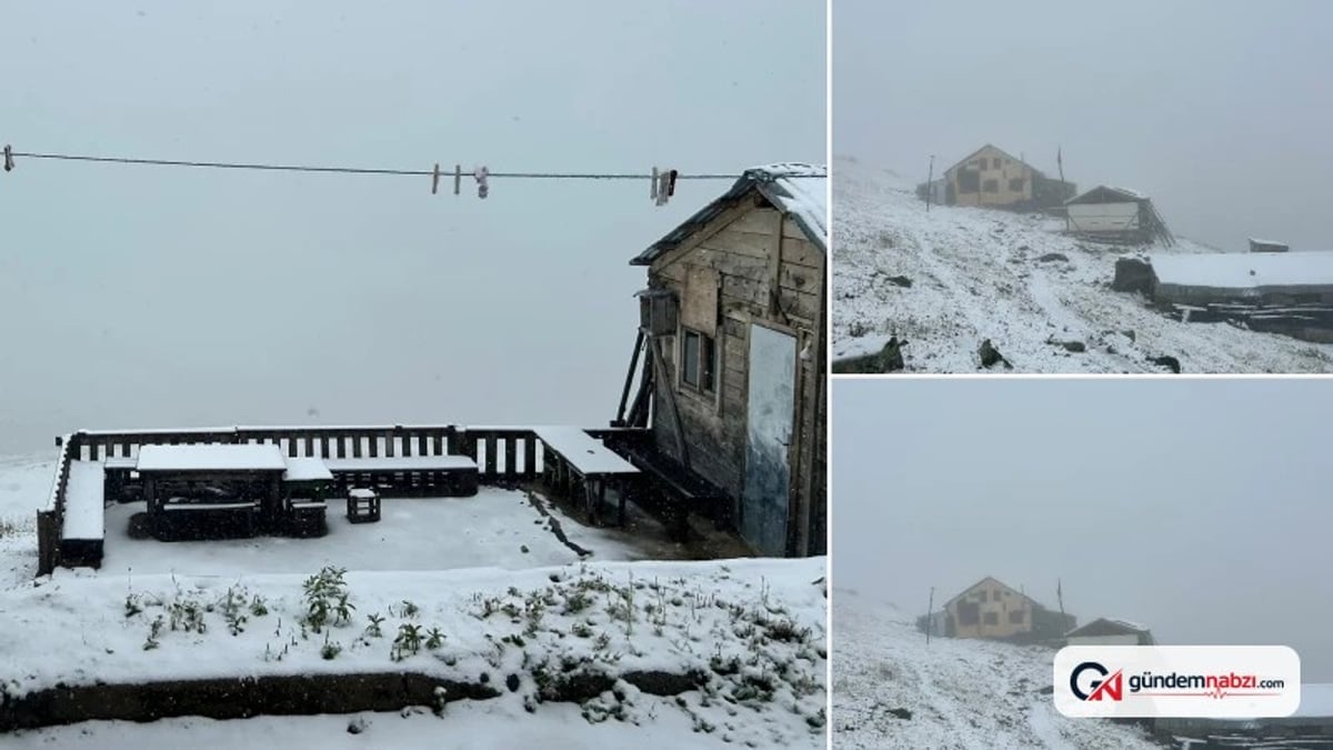 Rize'de kar sürprizi: Yukarı Kavron Yaylası beyaza büründü