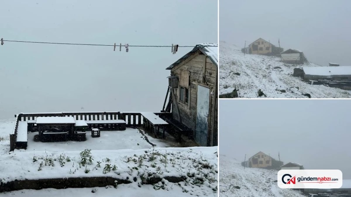 Rize'de kar sürprizi: Yukarı Kavron Yaylası beyaza büründü