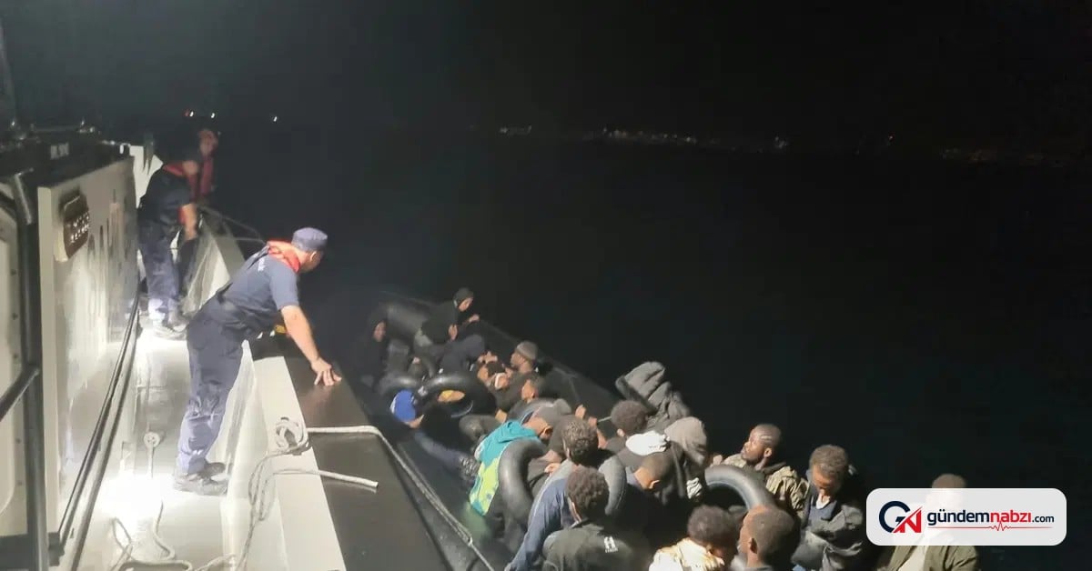 Aydın'da lastik botla kaçmaya çalışan 32 düzensiz göçmen yakalandı