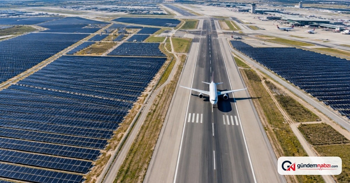 215 bin güneş paneli havalimanında kuruldu