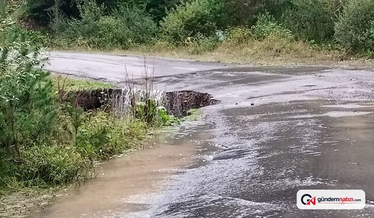 Posof'ta şiddetli sağanak ve dolu yollara hasar verdi