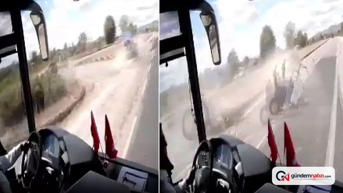 Kastamonu'da otomobil traktöre çarptı, traktör ikiye bölündü