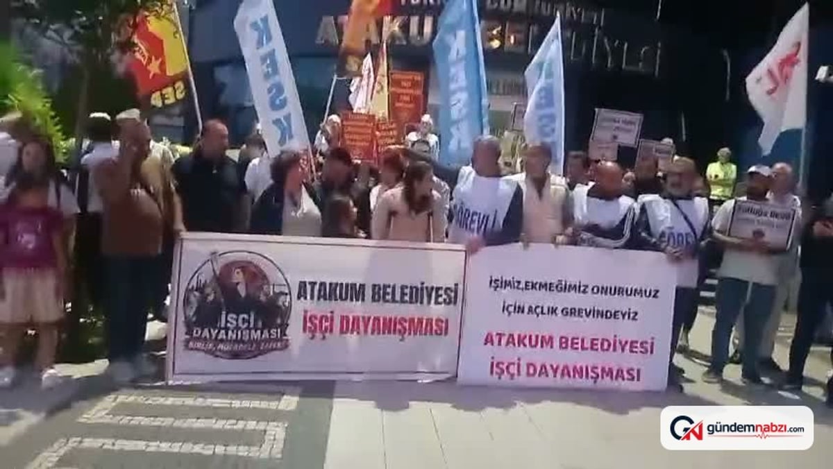 Atakum Belediyesi işçileri açlık grevinin ikinci gününde eylemlerini sürdürüyor