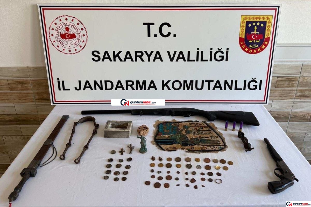 Sakarya'da tarihi eser operasyonu: 63 parça ele geçirildi