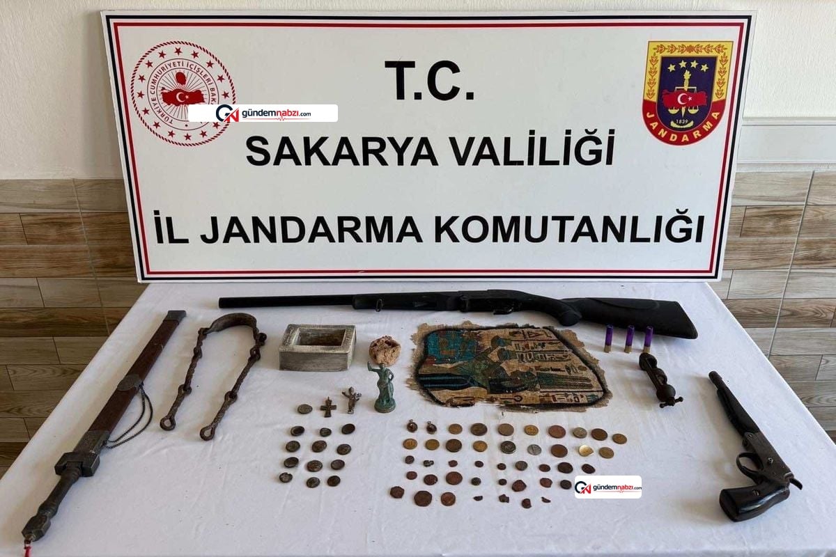 Sakarya'da tarihi eser operasyonu: 63 parça ele geçirildi
