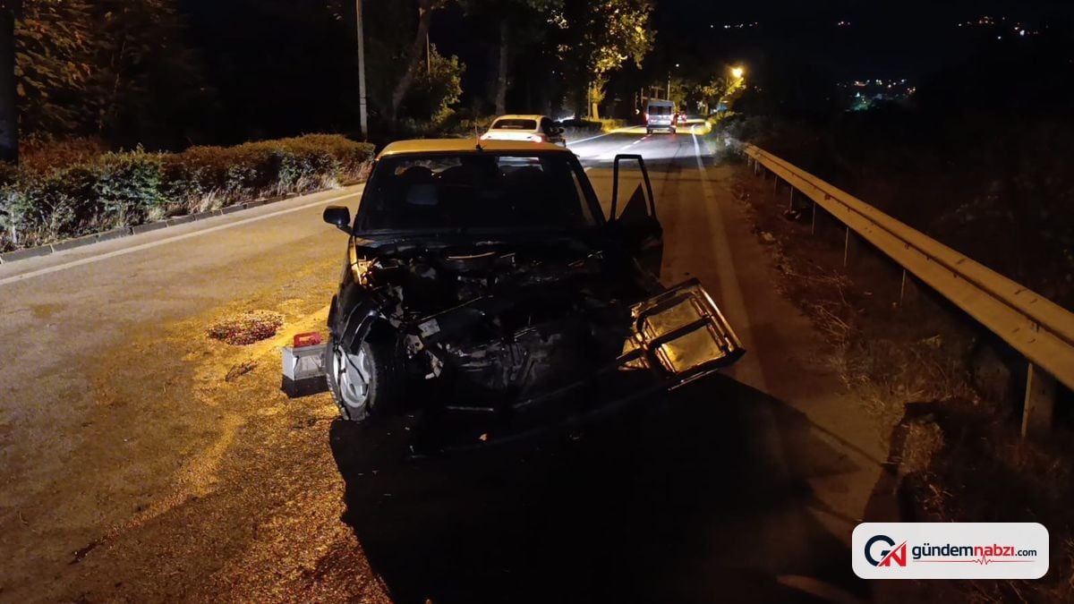 Bursa'da kontrolden çıkan otomobil ağaca çarptı: 1 yaralı