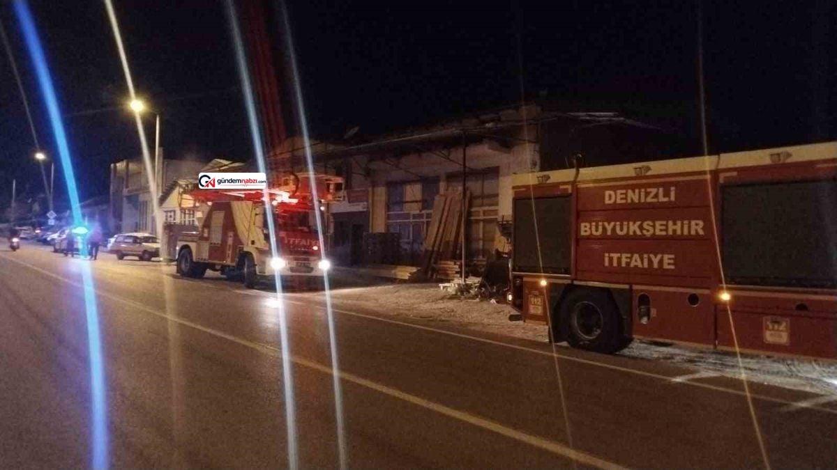 Denizli'de marangozhanede çıkan yangın söndürüldü