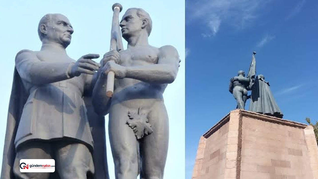 Malatya'daki tarihi anıtın yanındaki heykel tartışma yarattı