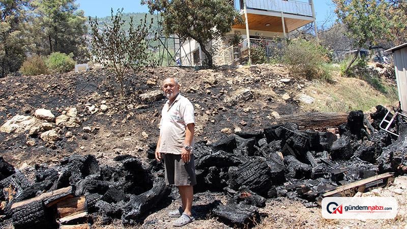 Emekli itfaiyeci kendi imkanlarıyla evini alevlerden korudu