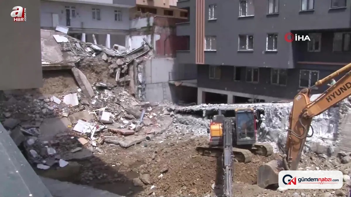 İstanbul'da yıkım sırasında bitişik apartmanda çökme