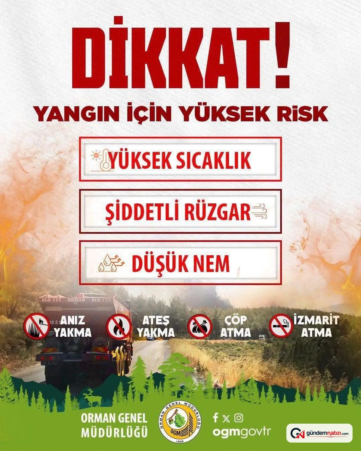 Sinop'un iki ilçesinde yüksek orman yangını alarmı