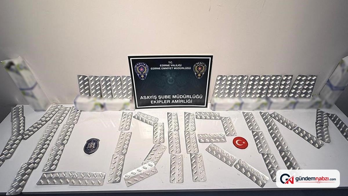 Edirne'de yabancı plakalı araçta 600 uyuşturucu hap ele geçirildi