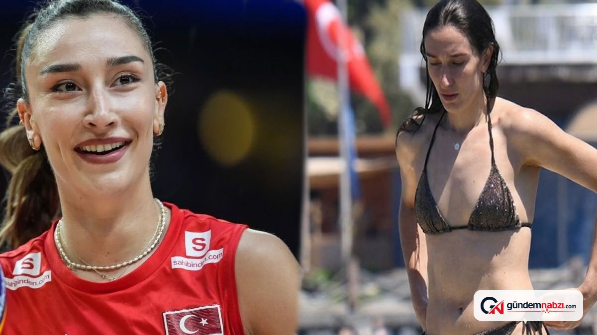 Muğla'da tatil yapan milli voleybolcu Hande Baladın görüntülendi