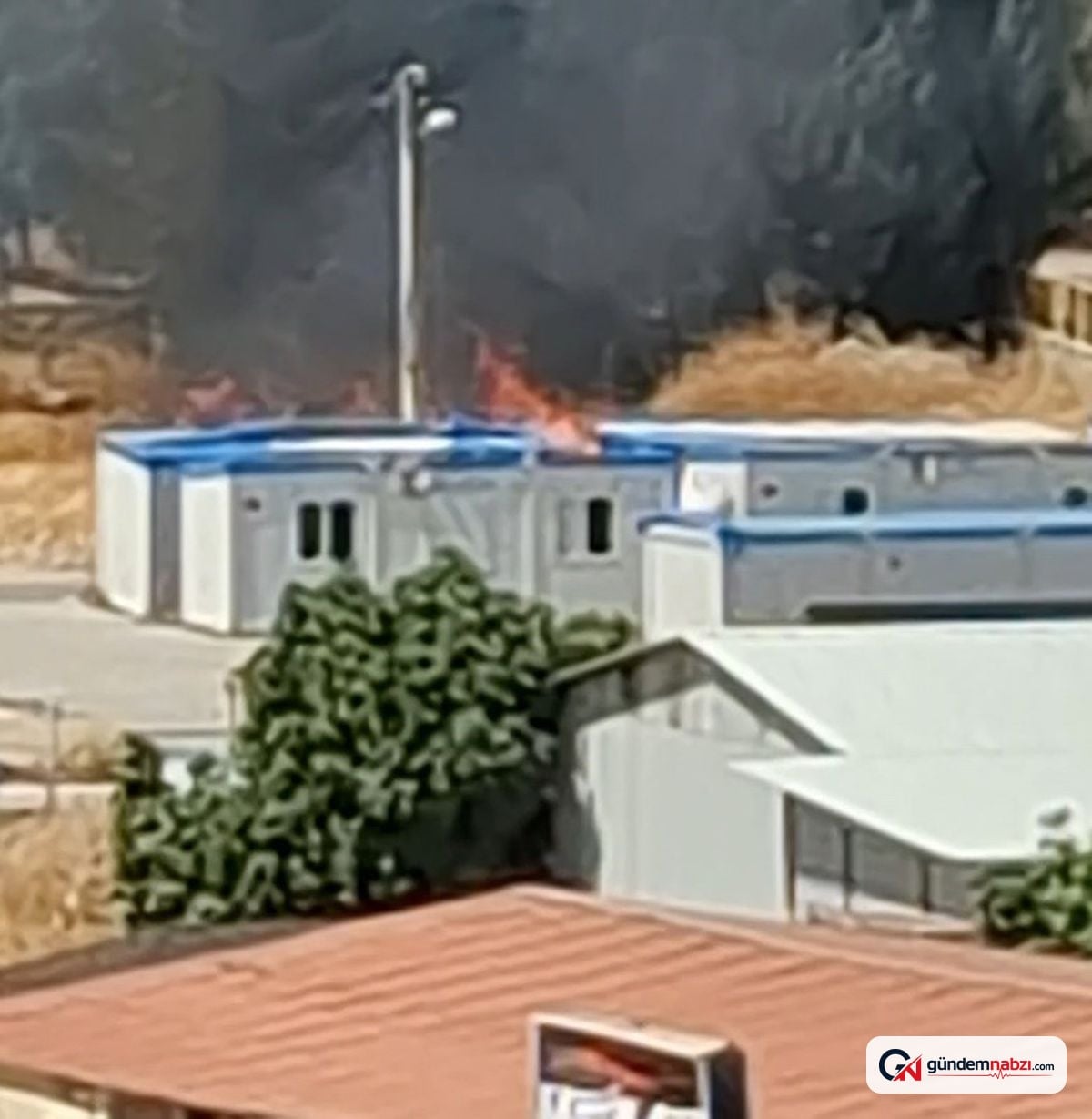 Adıyaman'da kopan elektrik telleri yangın çıkardı