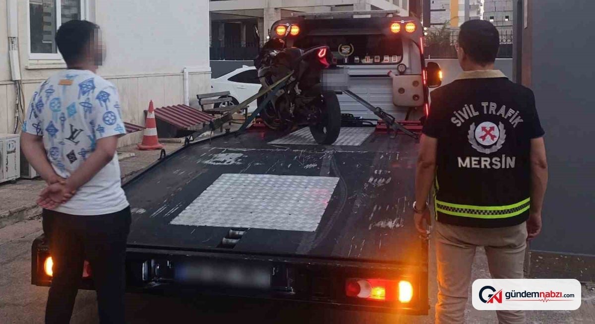 Mersin'de yaya yolunda motosiklet süren sürücüye ceza