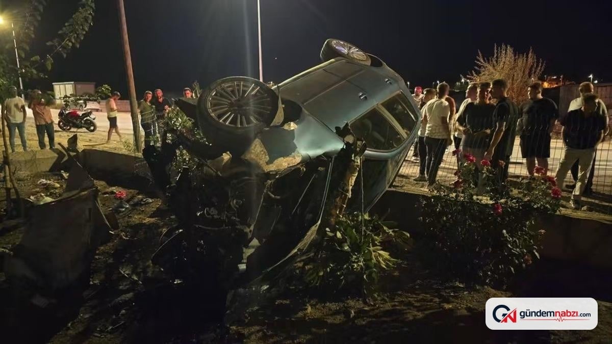 Edirne'de kontrolden çıkan otomobil bahçeye uçtu: 1 yaralı