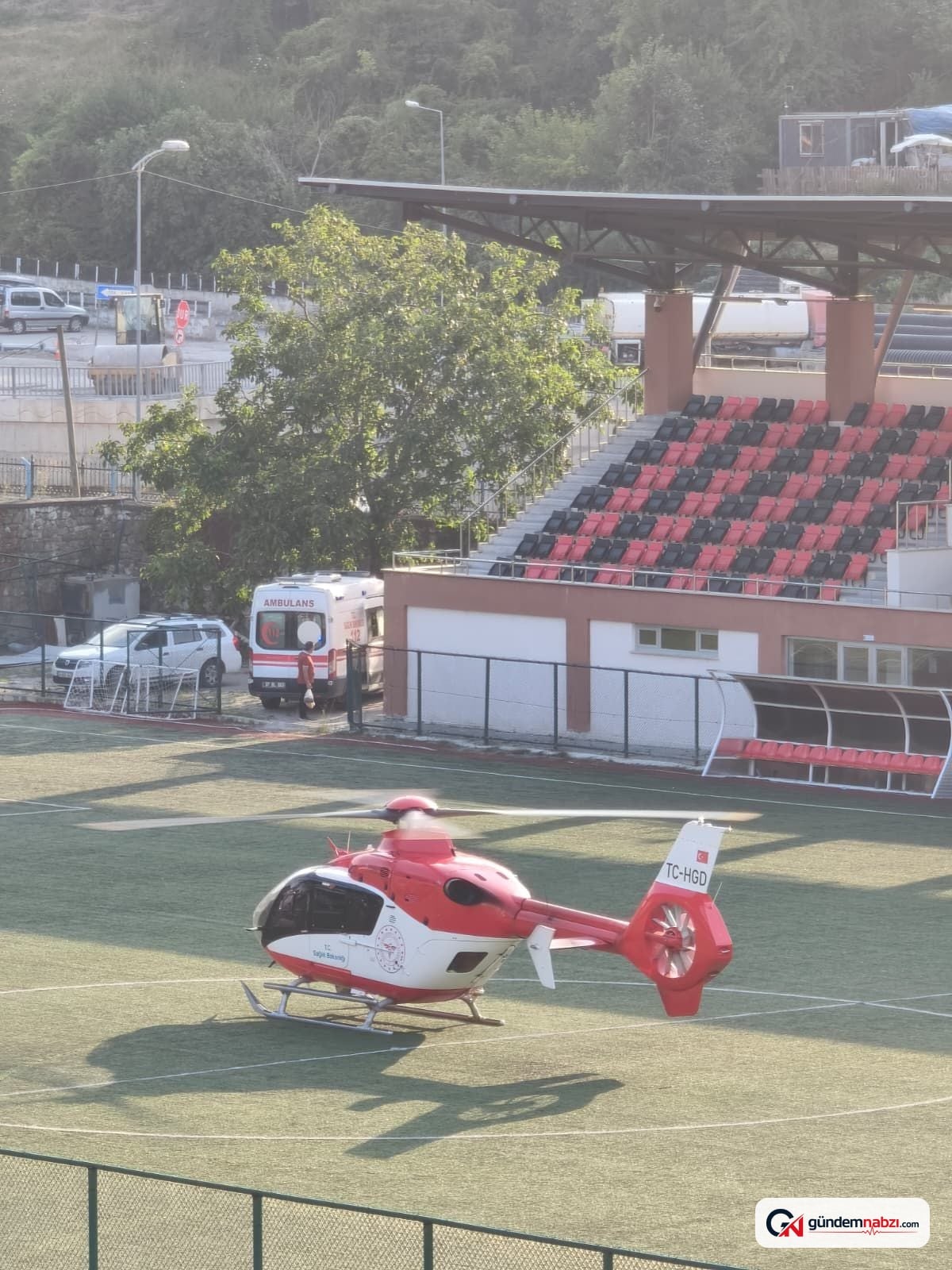 Vücudu yanan bebek ambulans helikopterle Ankara'ya sevk edildi