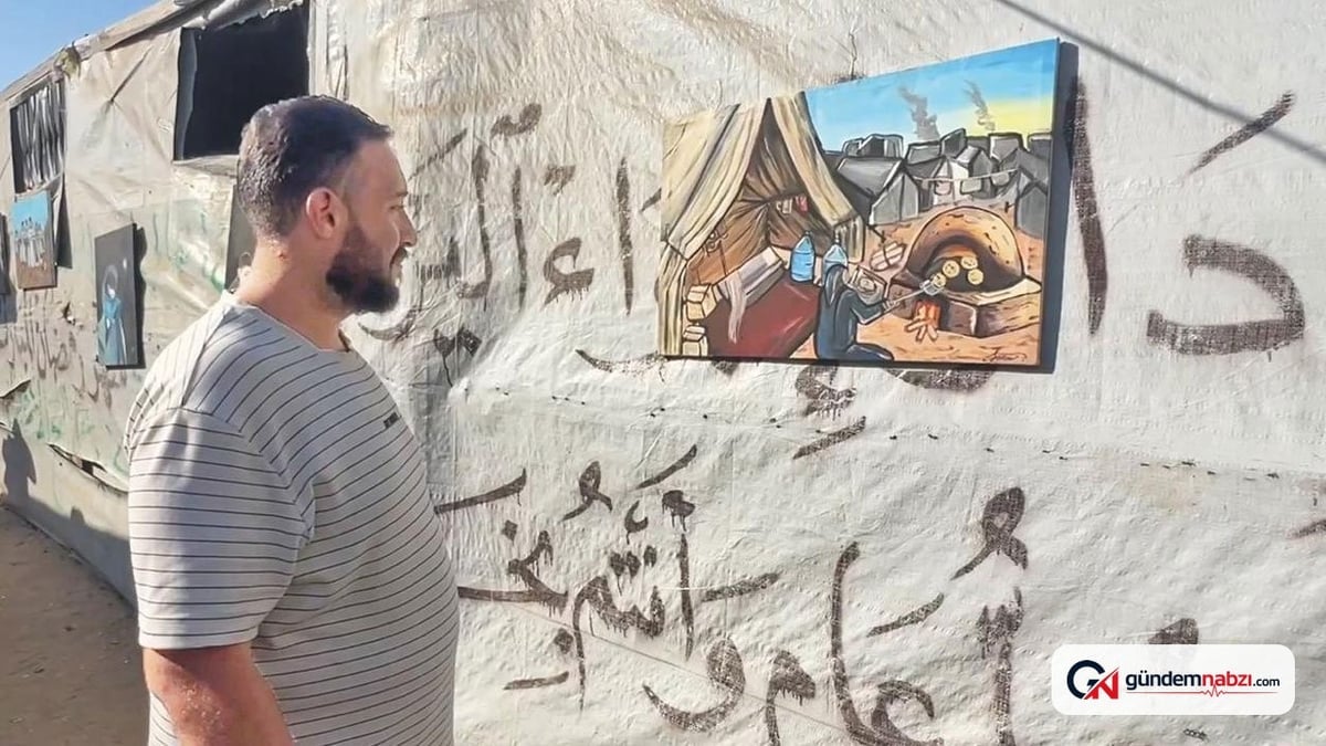 Kararlılığın Renkleri: Gazzeli sanatçılar çadırda sergi açtı