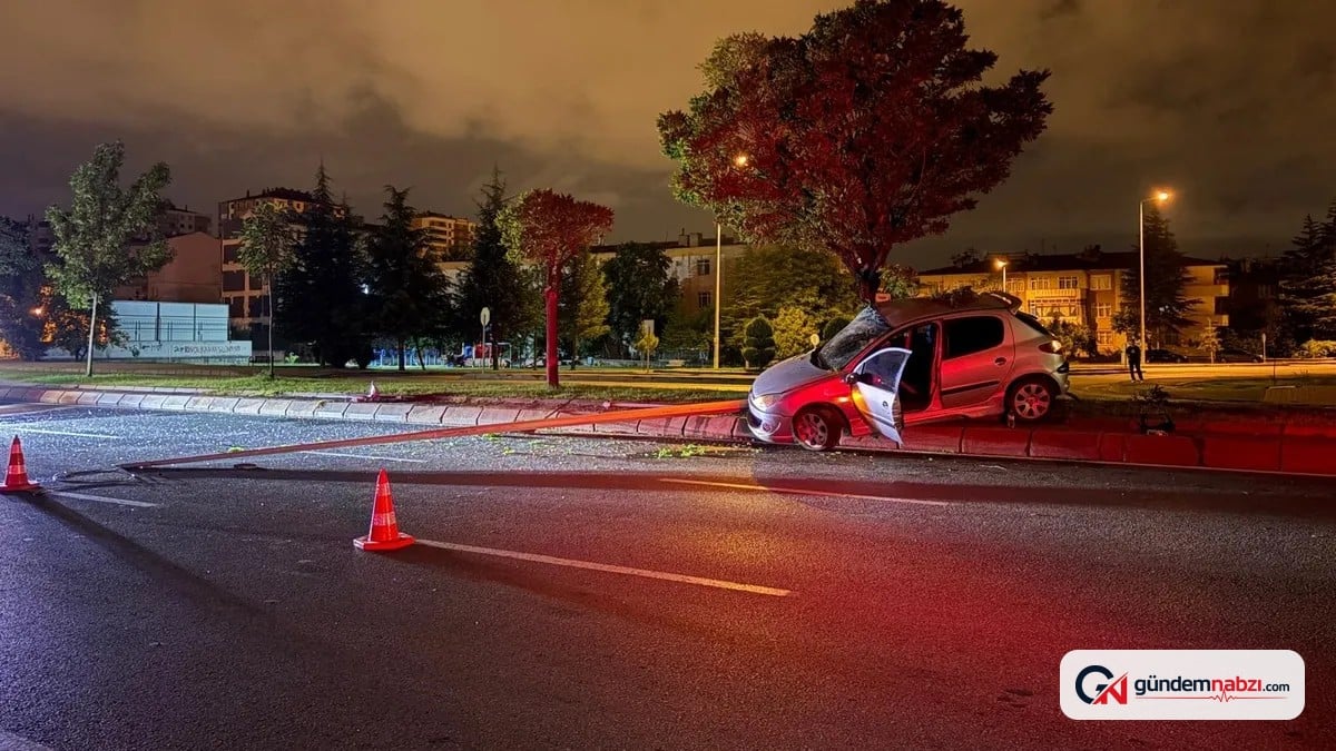 Alkollü sürücü direksiyonu kaybetti, aydınlatma direğini devirdi