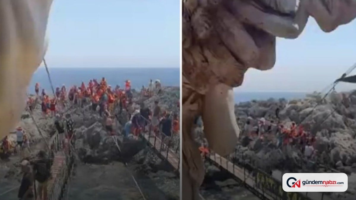 Ölüdeniz'de tur teknesi su almaya başladı