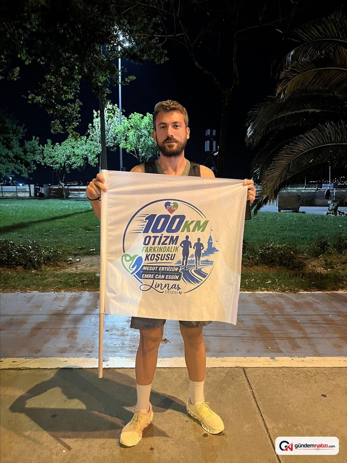 Otizm farkındalığı için 100 kilometre koşuldu