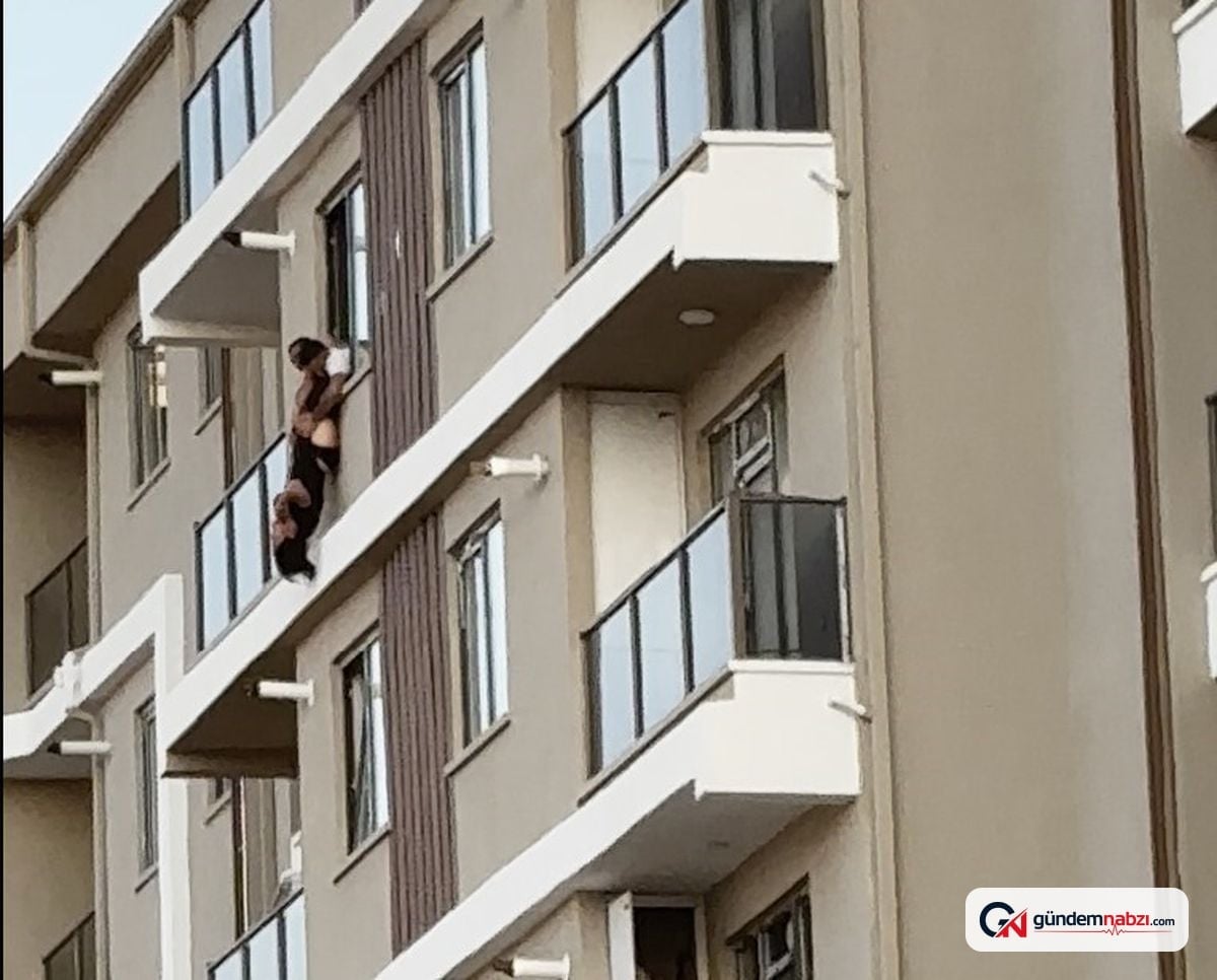 Aksaray'da Yedinci kattan atlamak isteyen kadın son anda kurtarıldı