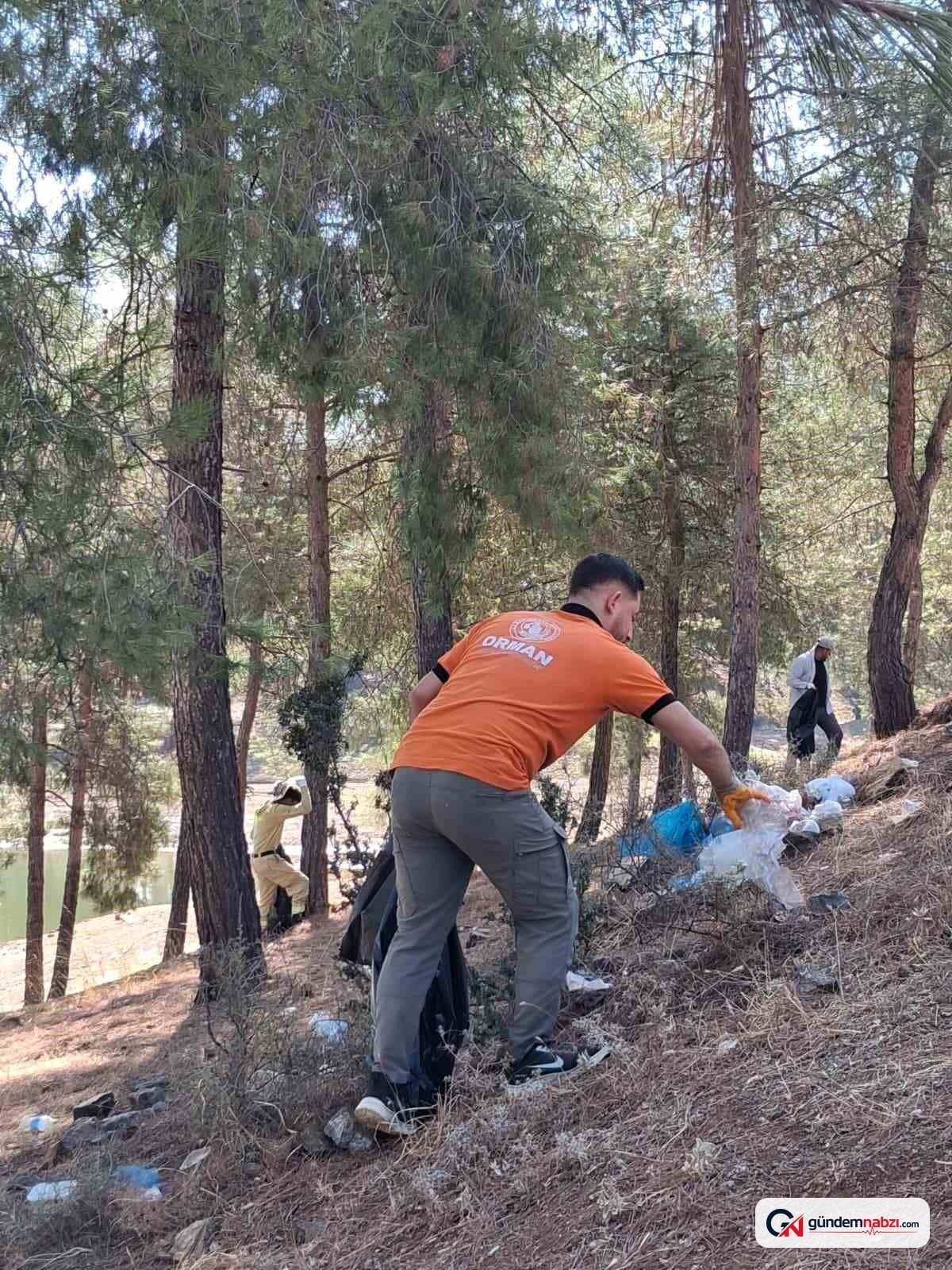 Kilis'te Tahtaköprü Barajı çevresindeki kirliliğe müdahale edildi