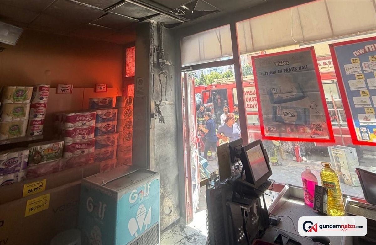 Samsun'da markette yangın çıktı