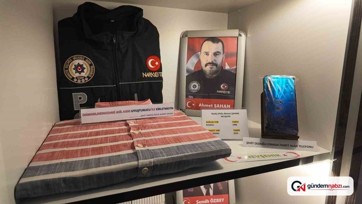 Şehit Polis Ahmet Şahan'ın eşyaları Çankırı Şehitler Müzesi'nde sergileniyor