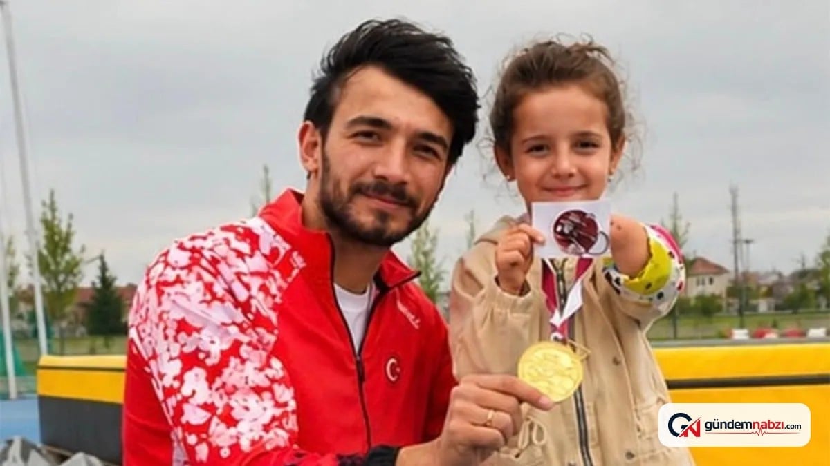 Milli sporcu Abdullah Ilgaz, madalyasını Ela'ya hediye etti